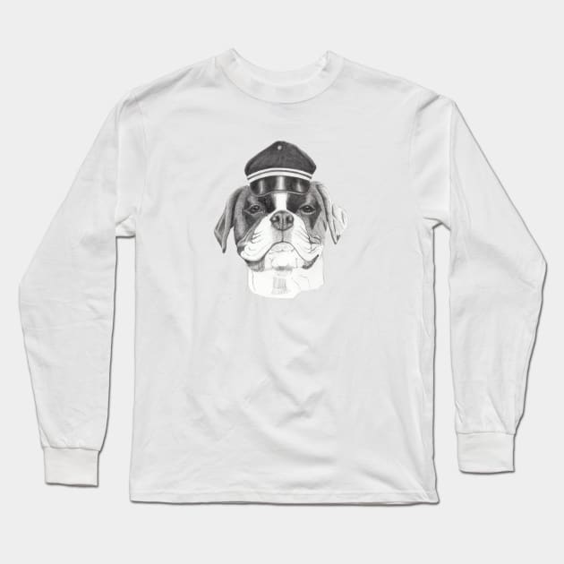 Boxer with cap Long Sleeve T-Shirt by doggyshop